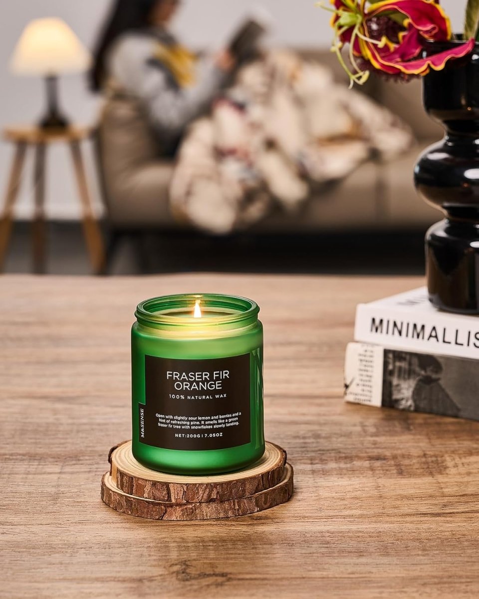 M&amp;SENSE Ode to Winter Soy Candles Strong Scented, 2 Wick Jar Candle 19.4oz 110 Hour Long Lasting, Lavender Sandalwood Organic Natural Aromatherapy Candle Gifts Bedroom Bathroom Home Decor - Homesidy.com