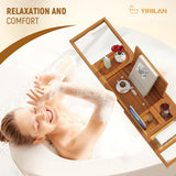 Premium Bathtub Tray Caddy, Expandable Bath Tray, Unique House Warming Gifts, New Home, Anniversary and Wedding Gifts for Couple, Bridal Shower Gift for Women - Homesidy.com