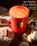 M&amp;SENSE Extra Large Candle Creamy Vanilla Scented, 3 - Wick 35oz 150H Long Lasting, Natural Soy Wax Aromatherapy Candle for Stress Relief, Home Fragrance Fall Winter Christmas Thanksgiving Gifts - Homesidy.com