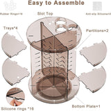 Rotating Makeup Organizer, DIY 8 Adjustable Layers Spinning Skincare Organizer, Cosmetic Display Case with Brush Holder Perfume Tray, Multi - Function Storage Carousel for Vanity Bathroom Countertop - Homesidy.com