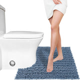 Yimobra Bathroom Rugs Non Slip Washable - Ultra Soft Absorbent Chenille Bath Mat, Quick Dry Shaggy Floor Carpet for Tub Shower, Gray Home Decor Accessories, 24x17 Inch - Homesidy.com