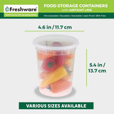 Freshware Food Storage Containers [24 Set] 32 oz Plastic Deli Containers with Lids, Slime, Soup, Meal Prep Containers | BPA Free | Stackable | Leakproof | Microwave/Dishwasher/Freezer Safe - Homesidy.com