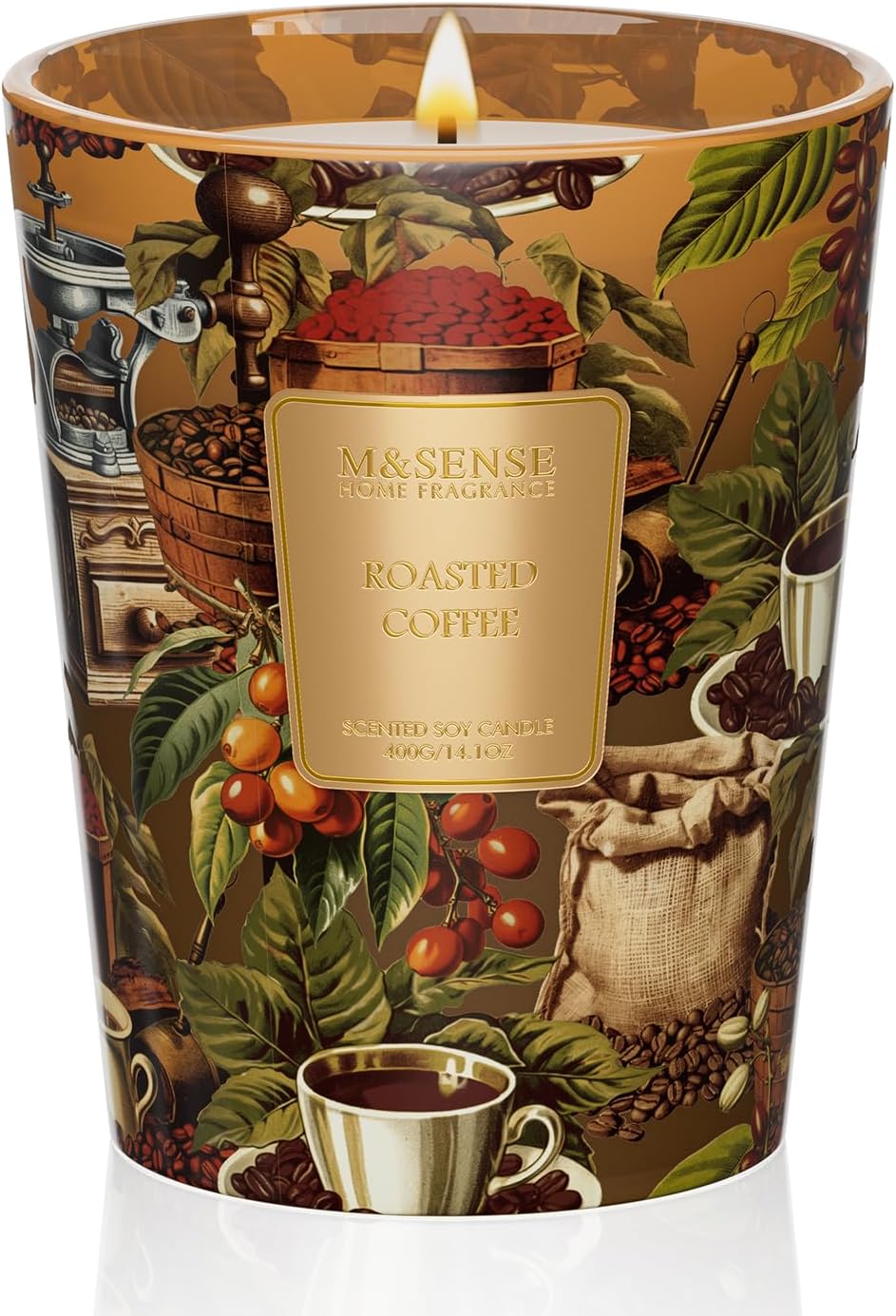 M&amp;SENSE Extra Large Candle Creamy Vanilla Scented, 3 - Wick 35oz 150H Long Lasting, Natural Soy Wax Aromatherapy Candle for Stress Relief, Home Fragrance Fall Winter Christmas Thanksgiving Gifts - Homesidy.com
