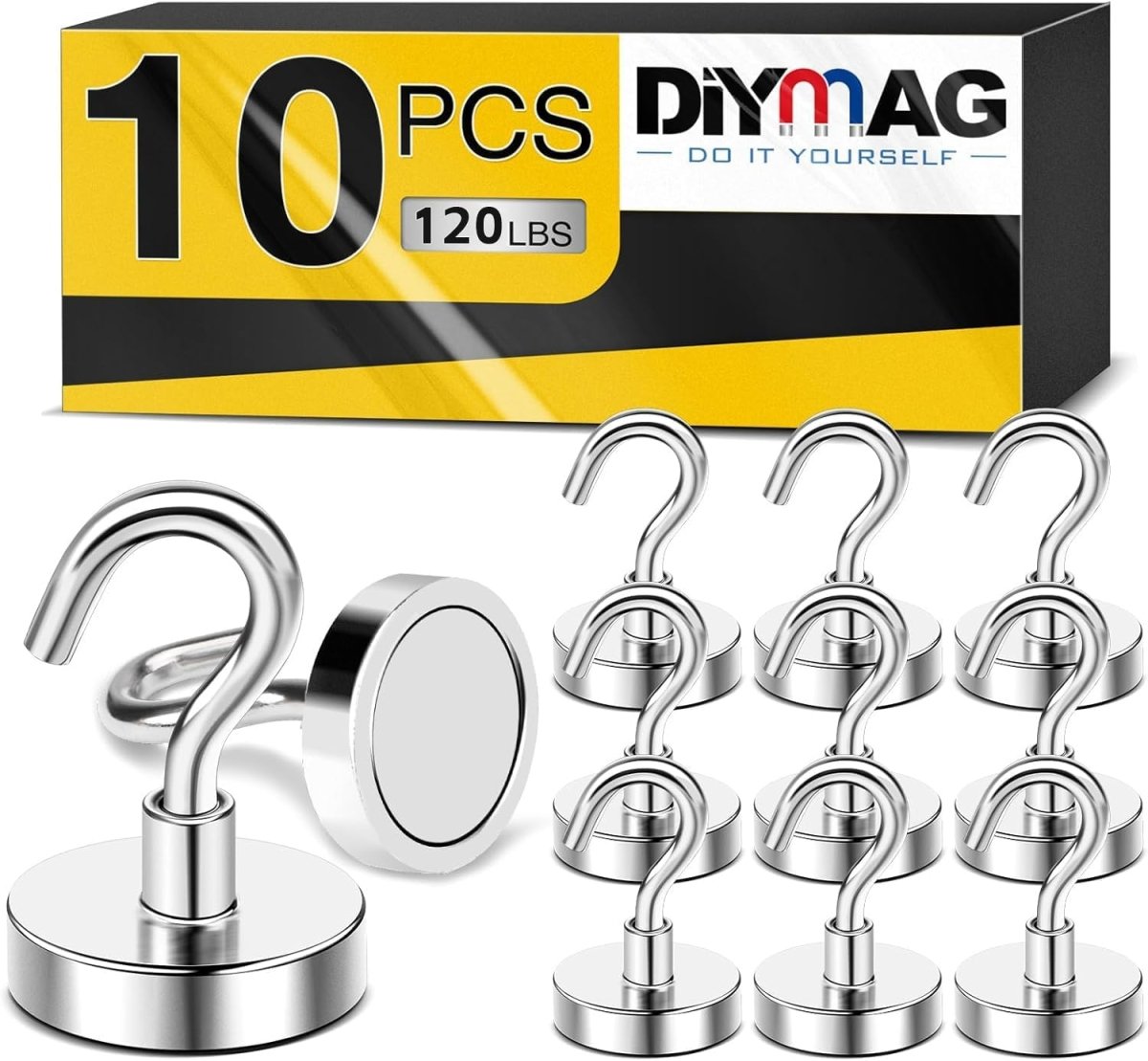 DIYMAG Garage Storage Hooks 6 Pack, 30lbs 2025 Cruise Cabin Ship Essentials N52 Magnetic Hook Heavy Duty Strong Wall Mount Magnets Fridge for Classroom Wall Mount Kitchen Grills Silver - Homesidy.com