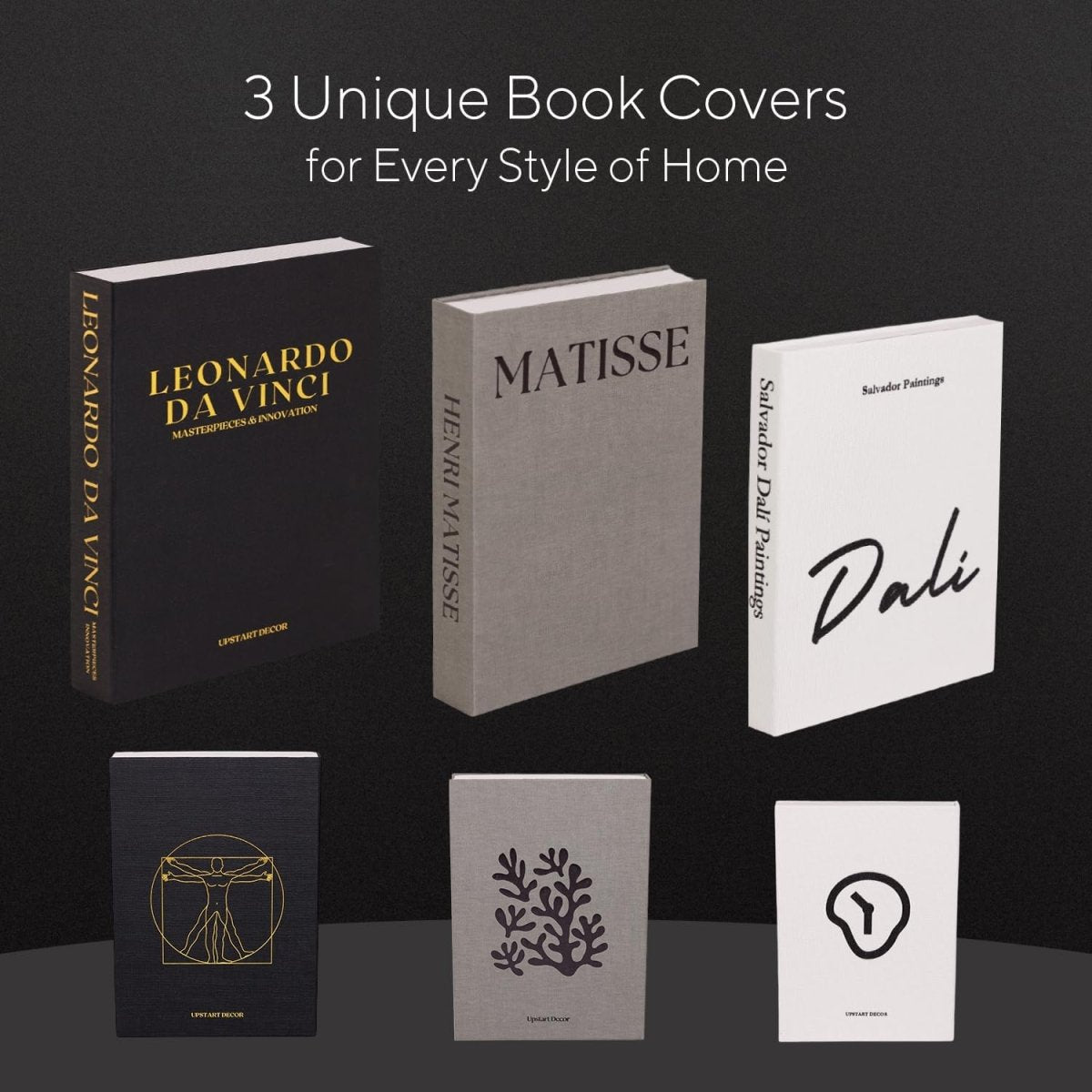 Elegant Linen Set of 3 Decorative Books for Home Decor Faux/Fake