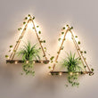 RICHER HOUSE Artificial Ivy LED - Strip Wall Hanging Shelves Set of 2, Macrame Shelf for Bedroom Living Room Kitchen, Wood Hanging Plant Shelves for Wall Décor, Thanksgiving &amp; Christmas Decorations - Homesidy.com