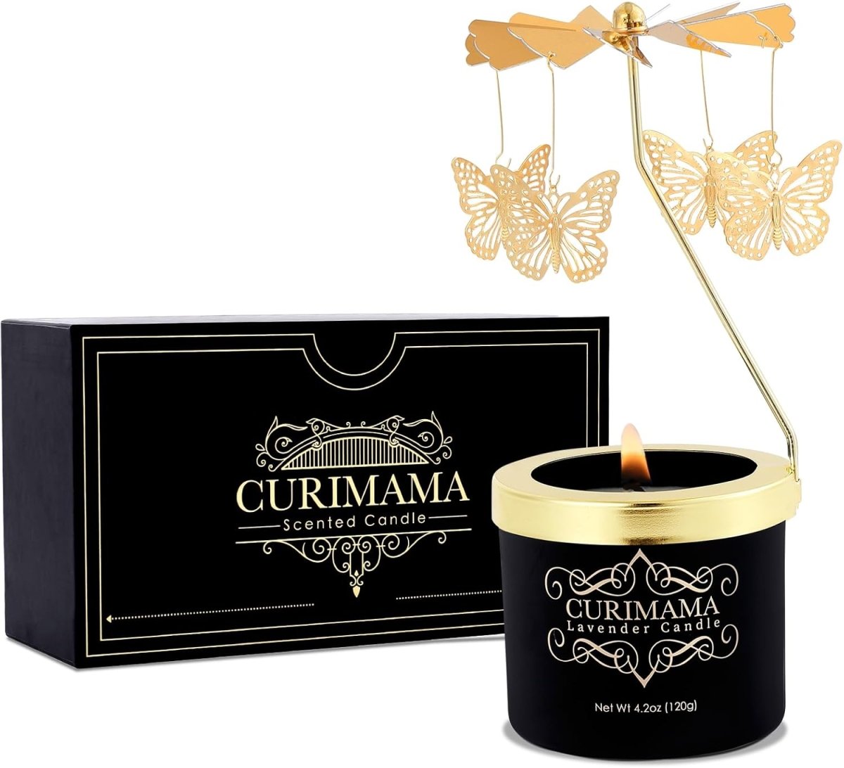 Christmas Gifts for Women, Unique Birthday Gifts for Women, Lavender Butterfly Rotating Scented Candles for Home Fragrance, Mom Birthday Gift from Daughter Son, Xmas Candle Gift for Sister Grandma - Homesidy.com