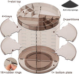 Rotating Makeup Organizer, DIY 8 Adjustable Layers Spinning Skincare Organizer, Cosmetic Display Case with Brush Holder Perfume Tray, Multi - Function Storage Carousel for Vanity Bathroom Countertop - Homesidy.com