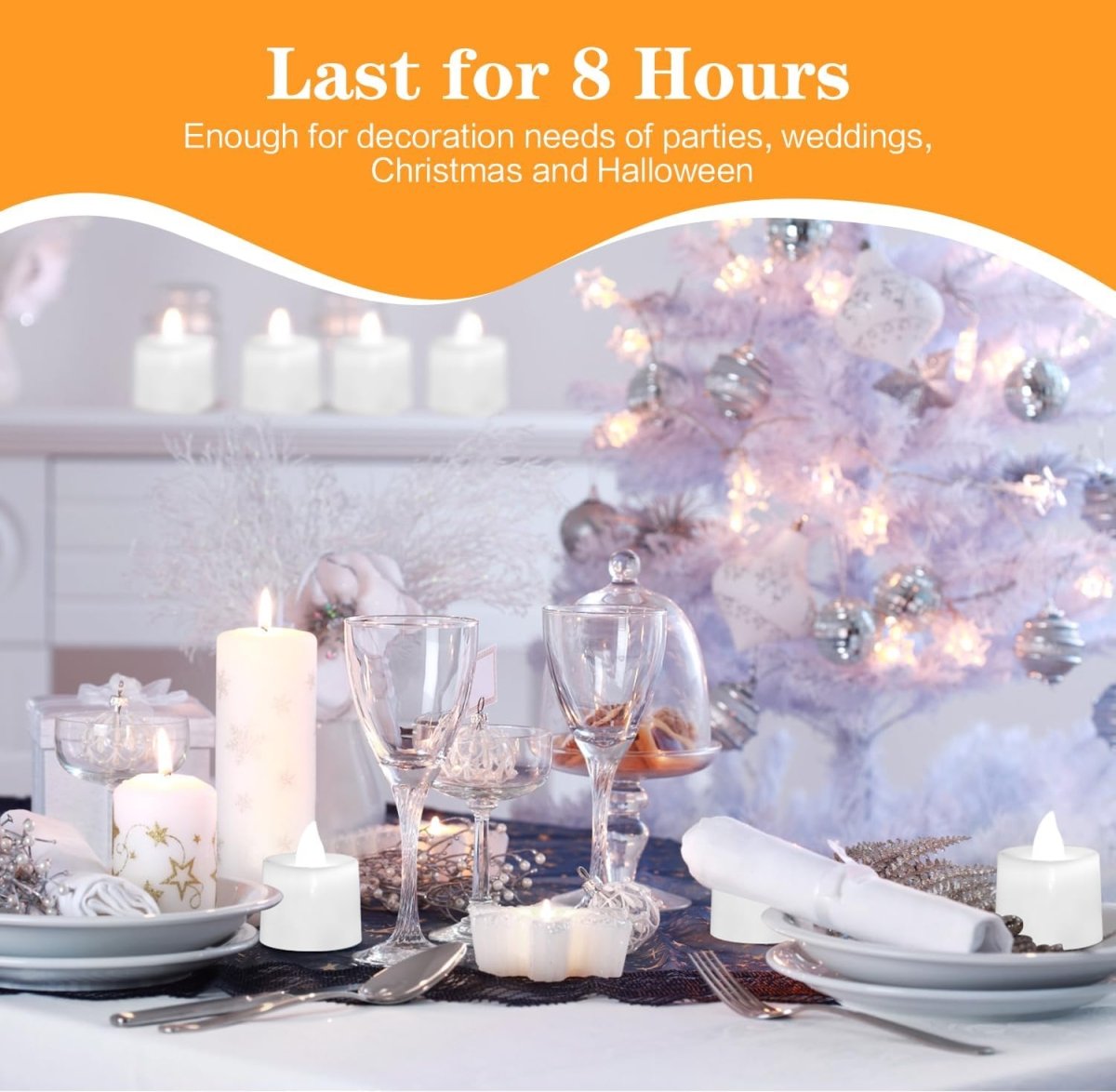 KOABY 25/50/100 Pack Flameless Votive Candles, Last 8H , Warm Yellow Light, No Timer or Flickering - Homesidy.com