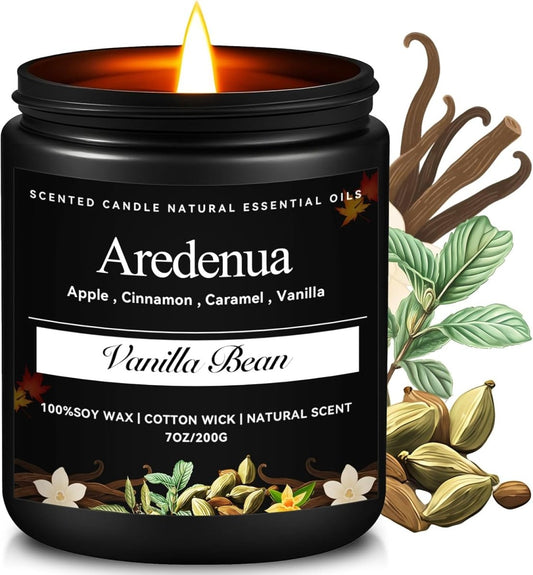 Christmas Candles - Christmas Spice Candle | 7 oz Soy Candles with Warm Cinnamon, Clove &amp; Nutmeg Aroma | Holiday Scented Candle, Cozy Winter Candle Gift for Men &amp; Women - Homesidy.com