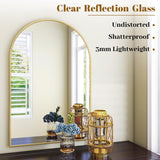VooBang Arched Wall Mirror, 30 x 38 inch Arch Bathroom Mirror, Wall Mounted Vanity Mirror with Arch Metal Frame, Modern Bathroom Vanity Mirror for Bedroom, Living Room, Hanging or Leaning, Black - Homesidy.com