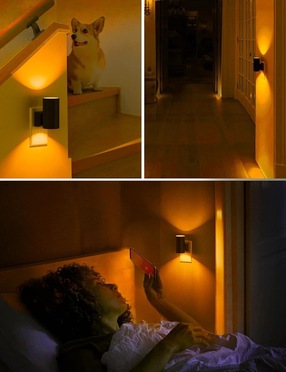 L LOHAS LED Night Light Plug in, Modern Night Lights Plug into Wall, Dusk to Dawn Sensor, Soft White 3000K, 0 - 100LM Adjustable Brightness, Dimmable Night Lights for Hallway Bedroom Stairway, 2 Pack - Homesidy.com