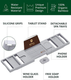 ROYAL CRAFT WOOD Bathtub Tray Caddy for Tub, Bamboo Bath Shelf, Premium Foldable Wood Bath Table, Expandable Bathtub &amp; Bathroom Accessories, New Home Gifts for Mom, Housewarming, Anniversary, Wedding - Homesidy.com