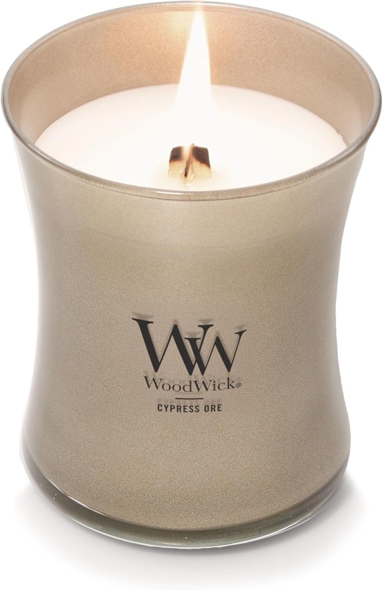 WoodWick Marine Amber Holiday Candle Gifts for Women and Men, 9.7 oz Precious Metals Collection with Crackling Wick - Homesidy.com