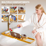 Premium Bathtub Tray Caddy, Expandable Bath Tray, Unique House Warming Gifts, New Home, Anniversary and Wedding Gifts for Couple, Bridal Shower Gift for Women - Homesidy.com