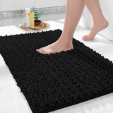 Yimobra Bathroom Rugs Non Slip Washable - Ultra Soft Absorbent Chenille Bath Mat, Quick Dry Shaggy Floor Carpet for Tub Shower, Gray Home Decor Accessories, 24x17 Inch - Homesidy.com