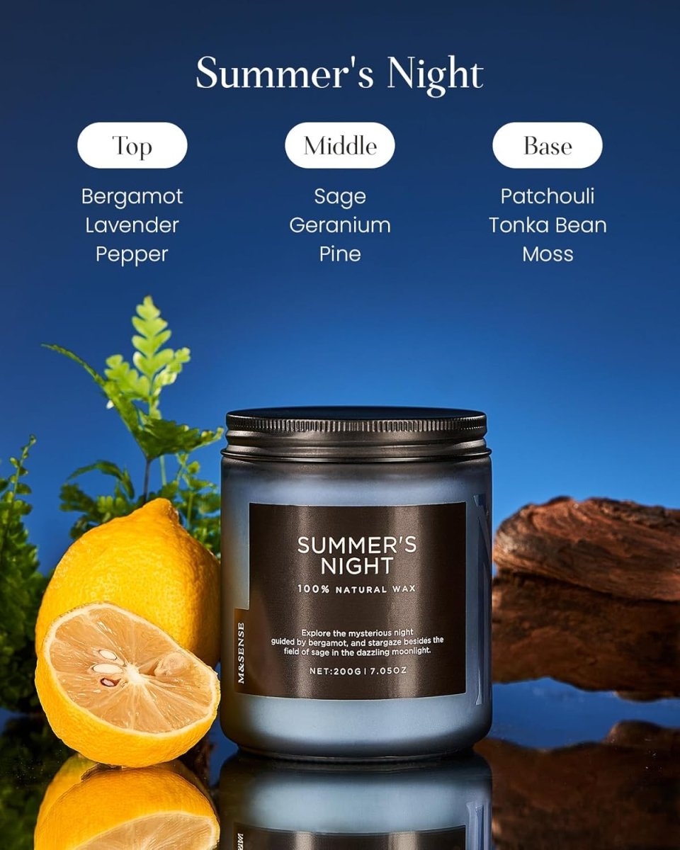 M&amp;SENSE Eucalyptus &amp; Mint Soy Candles for Home Scented, 11.6oz 70 Hour Burn Aromatherapy Candle Gift for Stress Relief, Meditation, Yoga, Relaxing SPA, Reusable Jar for Men and Women - Homesidy.com