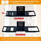 Premium Bamboo Bathtub Tray Caddy - Bath Tub Tray Table for Bathtub - Bath Caddy Tray for Bathtub, Expandable Size, Fits Most Bath Tubs - Homesidy.com