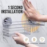 LEVERLOC Shower Caddy Suction Cup, 2 Pack Shower Shelves for Inside Shower with Hooks &amp; Soap Holder, NO - Drilling Bathroom Shower Organizer, Rustproof Meatl Shower Holder Storage, Black - Homesidy.com