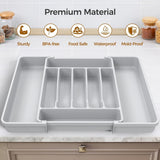 ukeetap Extra Large Expandable Silverware Organizer, BPA - Free Food - Safe Cutlery Flatware Organizer, Kitchen Utensil Drawer Organizer, Adjustable Silverware Holder for Spoons Forks Knives, Black - Homesidy.com