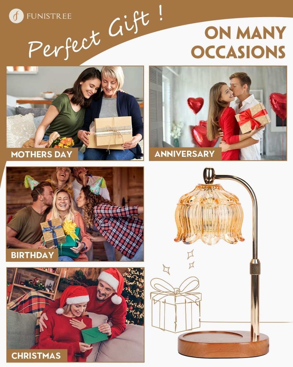 Modern Candle Warmer Lamp with Timer, Dimmable Candle Lamp Warmer, Men Women Christmas Birthday Gifts, Black Candle Warmer, Adjustable Candle Light Warmer, Cozy Living Room Bedroom Home Decor - Homesidy.com