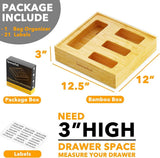SpaceAid Bag Storage Organizer for Kitchen Drawer, Bamboo Organizer, Compatible with Gallon, Quart, Sandwich and Snack Variety Size Bag (1 Box 4 Slots) - Homesidy.com