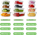 HOMBERKING 24pc Borosilicate Glass Food Storage Containers with Lids, Glass Meal Prep Containers with Leak Proof Snap Lock Lids, Airtight Bento Lunch Boxes, Kitchen Storage (12 lids &amp; 12 Containers) - Homesidy.com