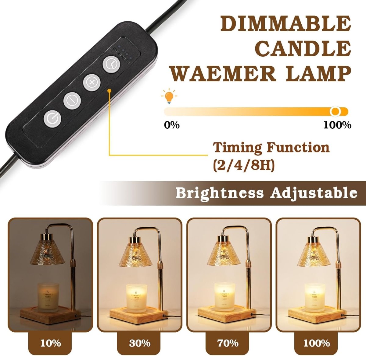 Modern Candle Warmer Lamp with Timer, Dimmable Candle Lamp Warmer, Men Women Christmas Birthday Gifts, Black Candle Warmer, Adjustable Candle Light Warmer, Cozy Living Room Bedroom Home Decor - Homesidy.com