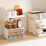 StorBin 3 Drawers Makeup Organizer - 5 Tier Bathroom Counter Organizers and Storage, Versatile Perfume Vanity Organizer, Ideal for Cosmetic, Large Skincare, Face Mask, Office Supplies, Amber - Homesidy.com