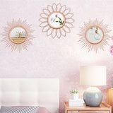 3 Pack Metal Mirrors for Wall Sunburst Wall Mirrors Home Décor Decorative Hanging Wall Art for Living Room Bedroom Entryway (Gold, Flower Sunburst) - Homesidy.com