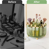 fanado 360° Rotate Makeup Brush Holder Organizer, Makeup Organizers Countertop, Makeup organization and Skincare Storage for Vanity, Desktop, Bathroom (White) - Homesidy.com