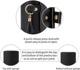 Vlando Travel Jewelry Case for Women, Travel Essential, Travel Must Haves Jewelry Travel Organizer for Girls, Christmas Gifts for Travelers Couples Mom Friends - Black - Homesidy.com