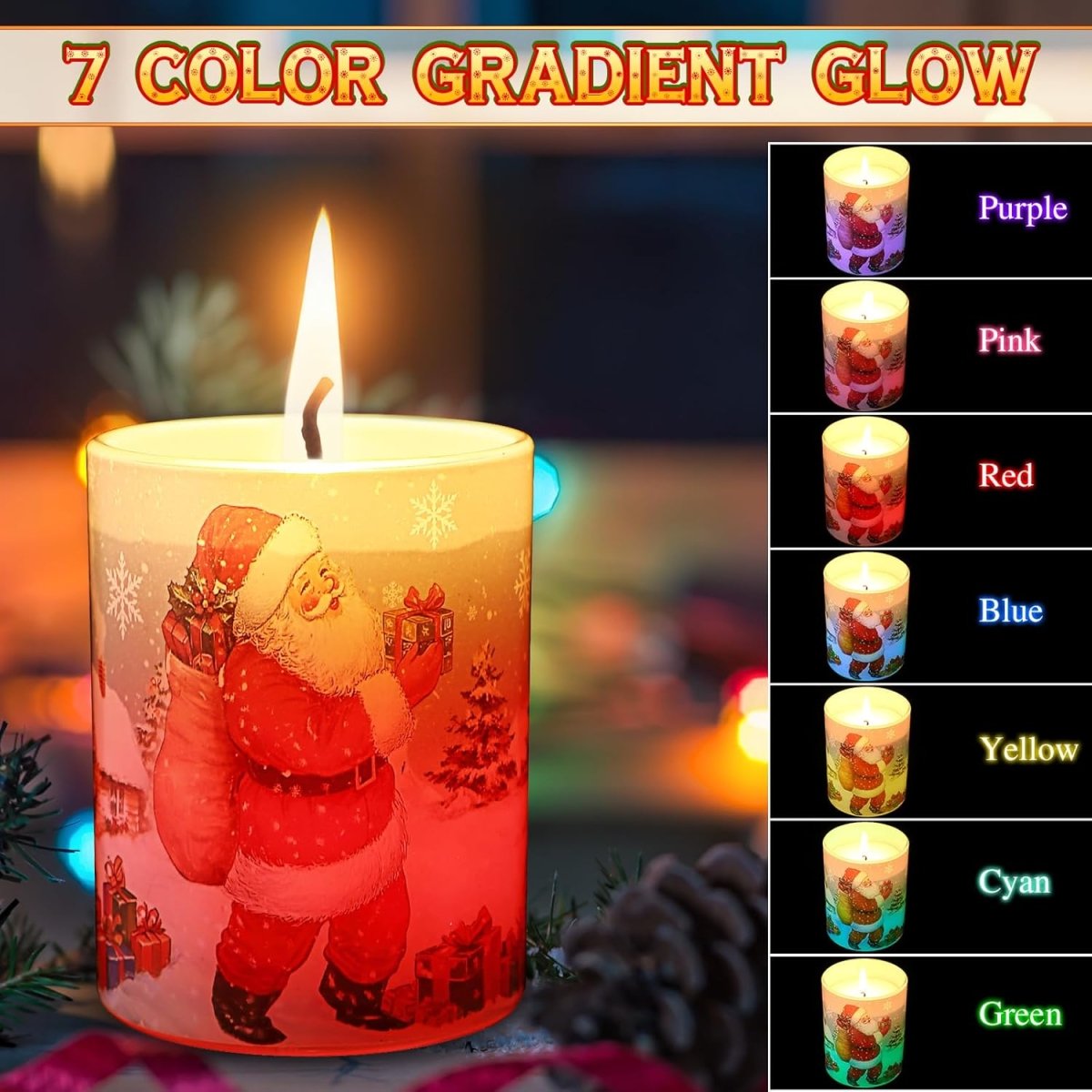 Electricwise Christmas Scented Candle Gift Set for Women, LED Xmas Candles Can Change Into 7 Colors, Winter Candle with 7.6oz Soy Wax Fir Holiday Candles for Christmas Women Gift(Snowman) - Homesidy.com