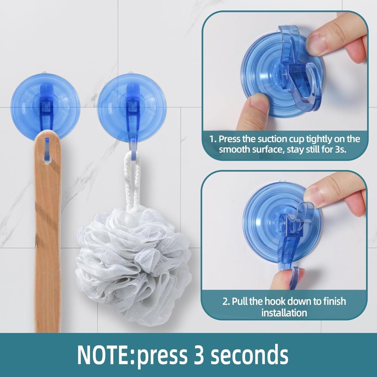 Antimbee 3 Pack Suction Cup Hooks, Clear Suction Cup Hanger, Removable Small Suction Cups for Shower, Bathroom, Glass, Door, Windows, Kitchen - Max Hanging up to 11 lbs on Smooth Surface - Homesidy.com