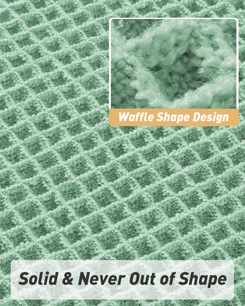 AMOAMI Upgraded Waffle Bath Mat, Super Absorbent Non Slip Bath Mats for Bathroom Floor, Machine Washable Bathroom Rugs with Tassels, Rubber Backed Bathroom Mats, Ultra Soft, 18&34; x 30&34;, Brown - Homesidy.com