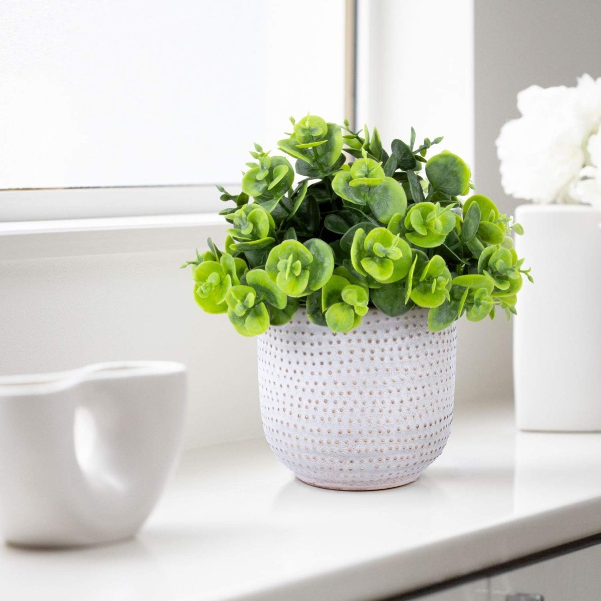 Karlliu Artificial Plants Cute Colourful Succulents in Ceramic Planter Fake Plant Flowers Potted for Home Living Room Office Desk Decor Bathroom Bedroom Indoor Decoration - Homesidy.com