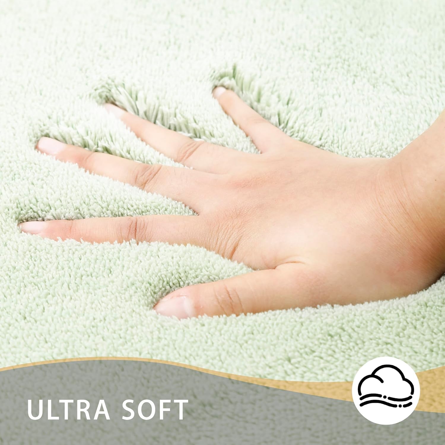 MINIDEAR Bathroom Rugs 24x17 Light Grey - Thick Elastic Foam Bath Mat, Ultra Soft &amp; Plush Fluffy, Non - Slip, Quick Dry, Absorbent Washable Floor Microfiber Mat for Tub, Home Decor Accessories - Homesidy.com