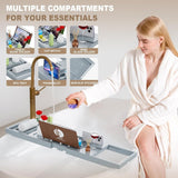 Premium Bathtub Tray Caddy, Expandable Bath Tray, Unique House Warming Gifts, New Home, Anniversary and Wedding Gifts for Couple, Bridal Shower Gift for Women - Homesidy.com
