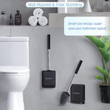 Sellemer Toilet Brush and Holder Set - Flexible Toilet Bowl Brush Head with Silicone Bristles, Compact Size for Storage and Organization, Ventilation Slots Base (1 Pack, Silver) - Homesidy.com