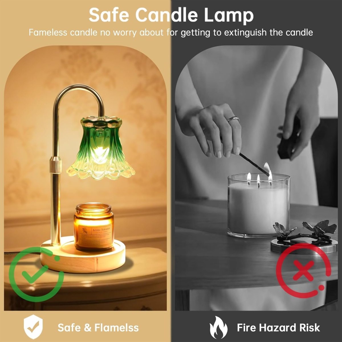 GEEZO Fragrance Candle Warmer Lamp，Electric Candle Warmer with Timer &amp; Dimmer，Mom Christmas Birthday Gifts for Women, House Warming Gifts New Home Bedroom Decor - Homesidy.com