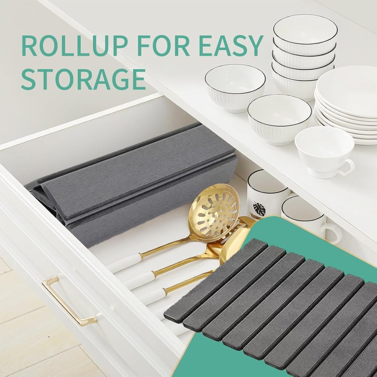 Stone Drying Mat for Kitchen Counter, Collapsible Dish Drying Mat, Fast Drying Diatomaceous Earth Dish Drying Mats, Water Absorbent Diatomite Kitchen Mat (white, medium) - Homesidy.com