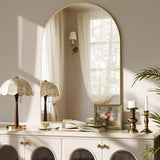 VooBang Arched Wall Mirror, 30 x 38 inch Arch Bathroom Mirror, Wall Mounted Vanity Mirror with Arch Metal Frame, Modern Bathroom Vanity Mirror for Bedroom, Living Room, Hanging or Leaning, Black - Homesidy.com