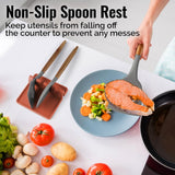 Zulay Kitchen Spoon Rest for Multiple Utensils High Heat - Resistant Silicone Drip Pad, BPA - Free Spoon Holder for Stove Top, Kitchen Gadget Holder for Ladles, Tongs, Cooking Spatula - Makes Great Gift - Homesidy.com