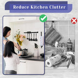 Paper Towel Holder, Self Adhesive or Drilling Paper Towel Holder Under Cabinet, Stainless Steel Black Paper Towel Holders Wall Mount for Kitchen, Bathroom, Sink, Pantry, Fridge - Homesidy.com