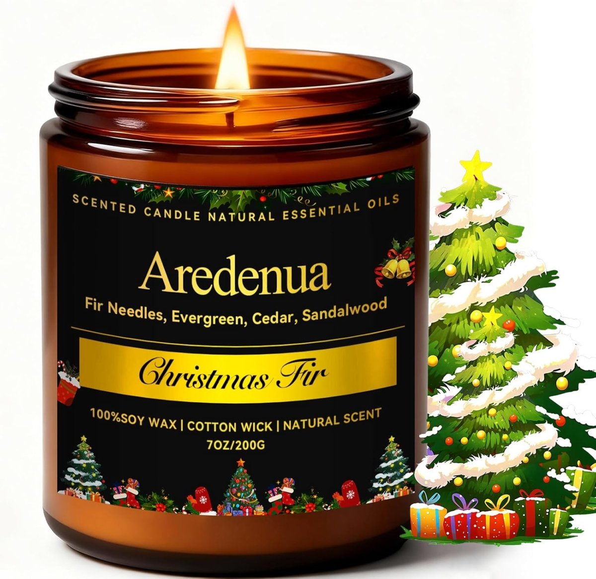 Christmas Candles - Christmas Spice Candle | 7 oz Soy Candles with Warm Cinnamon, Clove &amp; Nutmeg Aroma | Holiday Scented Candle, Cozy Winter Candle Gift for Men &amp; Women - Homesidy.com