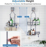 Joqixon Upgraded Extended Length Shower Organizer with Hooks, Rustproof Shampoo Soap Holder, Large Hanging Bathroom Caddy - Homesidy.com
