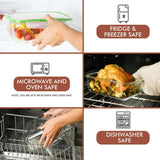 Razab 35 Pc Set Glass Food Storage Containers with Lids - Meal Prep Airtight Bento Boxes BPA - Free 100% Leak Proof (15 lids,15 glass &amp; 5 Plastic Sauce/Dip Containers) - Homesidy.com