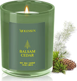 Balsam Cedar Candle, 10oz Soy Scented Candle for Home, Christmas Birthday &amp; Holiday Gifts for Women &amp; Men, Long Lasting 50 Hour Clean Non - Toxic Burn, Elegant Winter &amp; Christmas Festive Home Decor - Homesidy.com