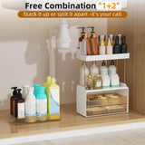 StorBin 3 Drawers Makeup Organizer - 5 Tier Bathroom Counter Organizers and Storage, Versatile Perfume Vanity Organizer, Ideal for Cosmetic, Large Skincare, Face Mask, Office Supplies, Amber - Homesidy.com