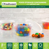 Freshware Food Storage Containers [50 Set] 8 oz Plastic Deli Containers with Lids, Slime, Soup, Meal Prep Containers | BPA Free | Stackable | Leakproof | Microwave/Dishwasher/Freezer Safe - Homesidy.com